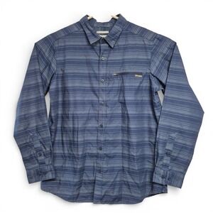 Columbia Mens Long Sleeve Striped Button Up Shirt Omni Wick Omni‎ Shade Size L